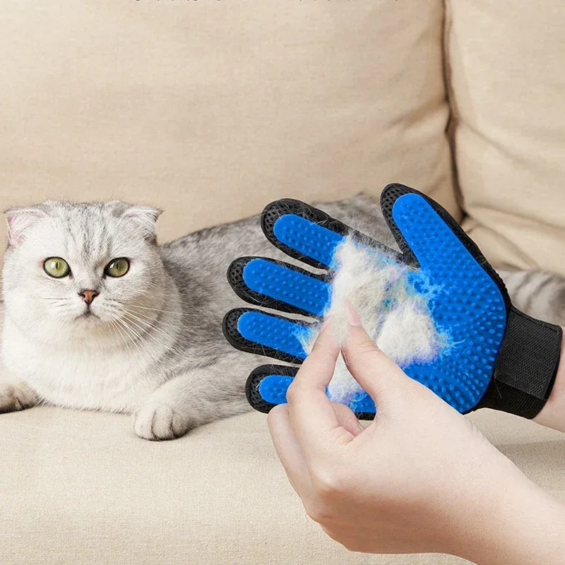 Fellpflege-Handschuh aus Silikon mit Noppen für Hunde und Katzen – Bild 2